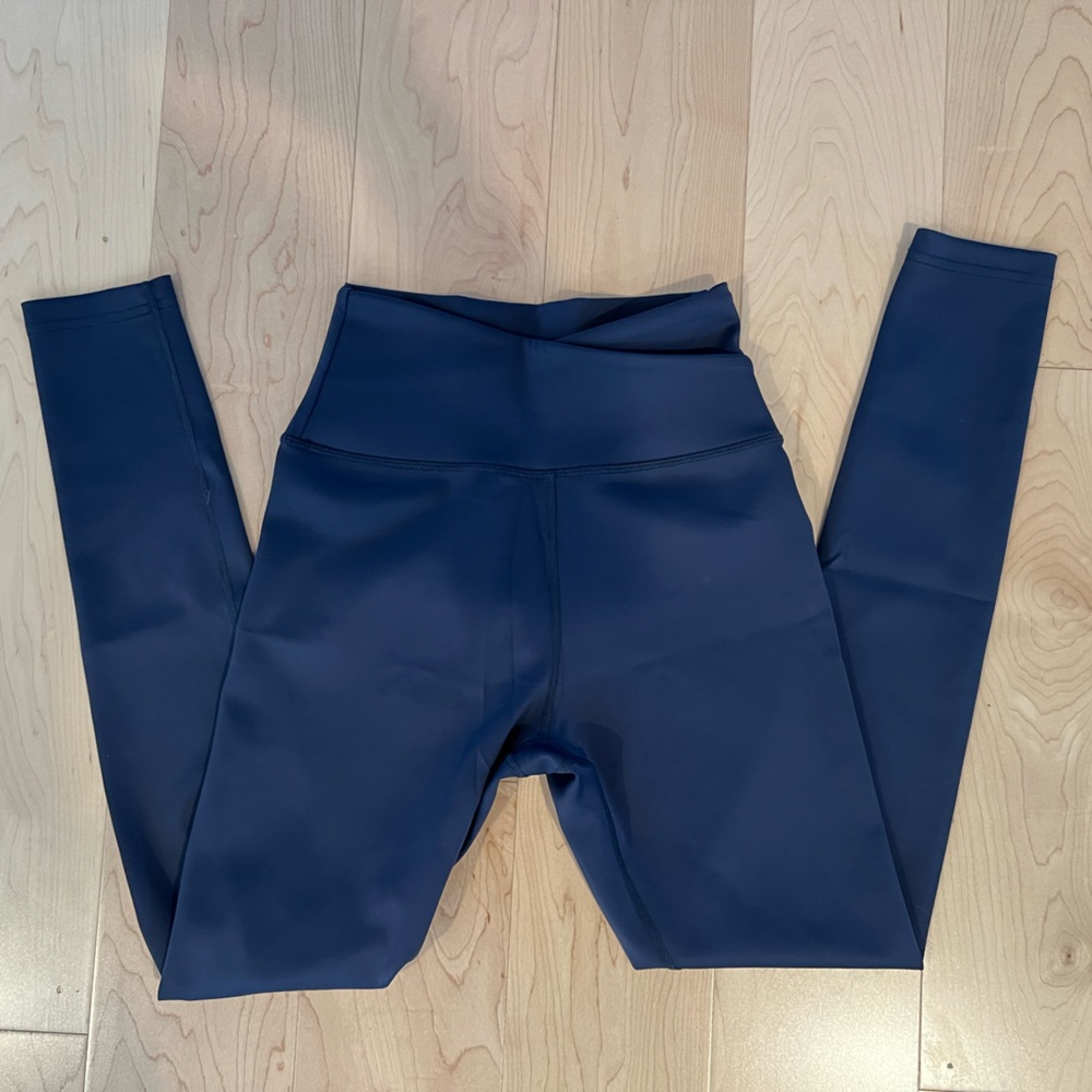 The Sculpt Society Cross Waist Leggings Navy XS